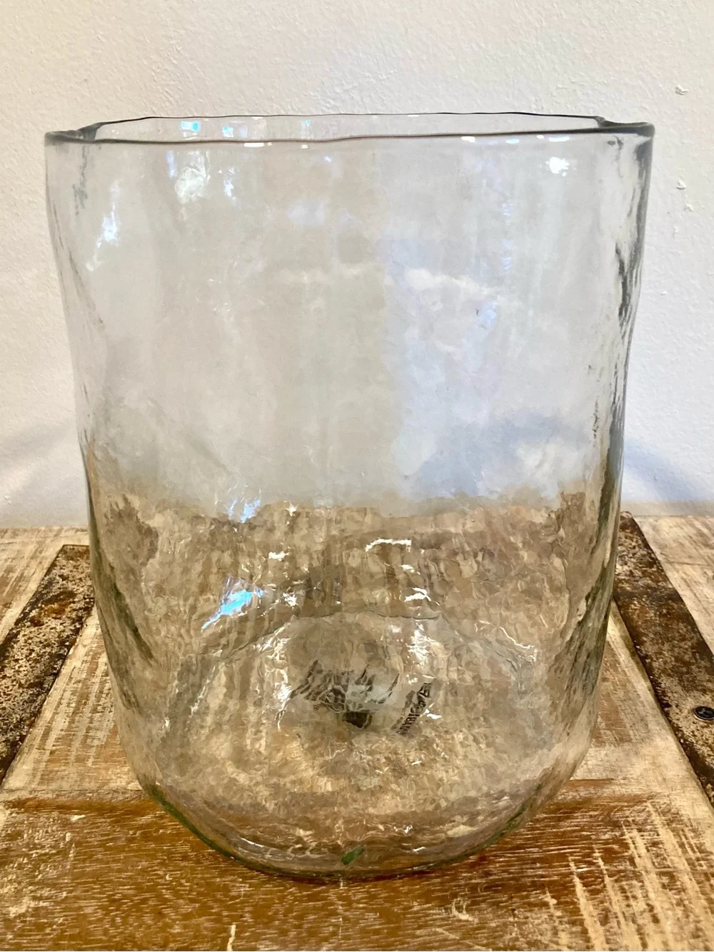 Wabisabi Clear Glass Hurricane Candle Holder or Vase New